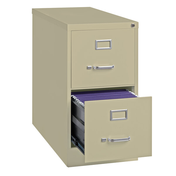 Hirsh Industries 14415 Putty Two Drawer Vertical Letter File Cabinet 15 X 26 1 2 X 28 3 8