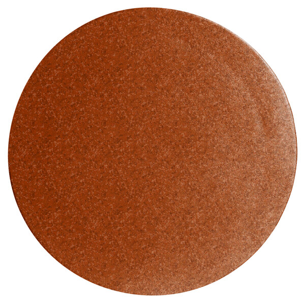 A brown round disc with a smooth brown finish.