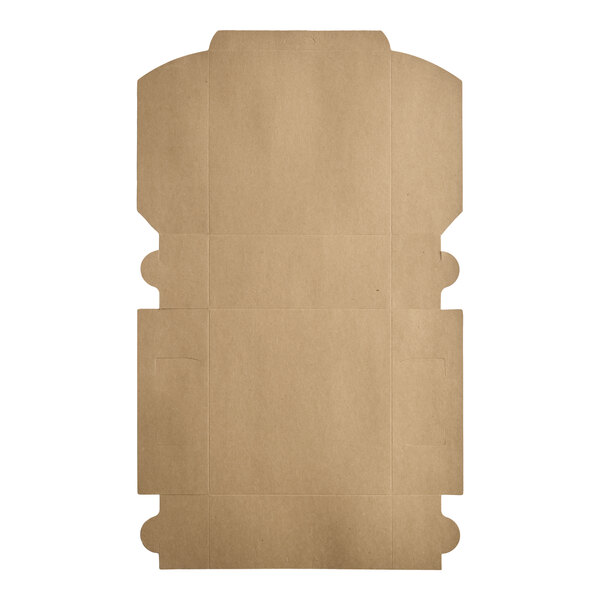 A flat, unfolded kraft paper bakery box designed for cakes or baked goods.