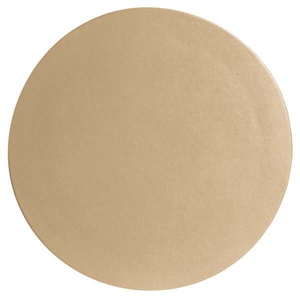 A G.E.T. Enterprises Bugambilia latte resin-coated aluminum round disc with a smooth finish.