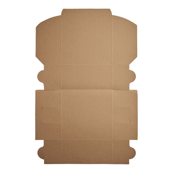 An unfolded kraft paper bakery box designed for cakes or pastries.