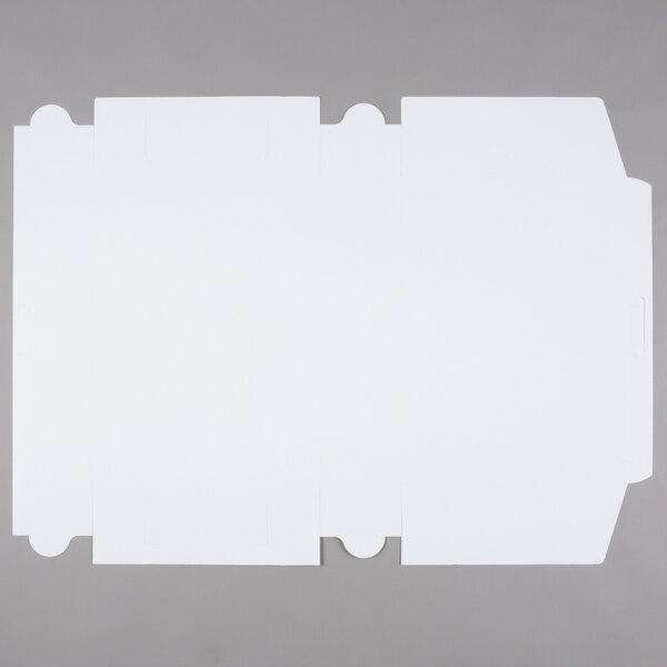 A white rectangular bakery box with a black border.