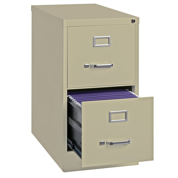 Hirsh Industries 14409 Putty Two Drawer Vertical Letter File Cabinet 15 X 25 X 28 3 8