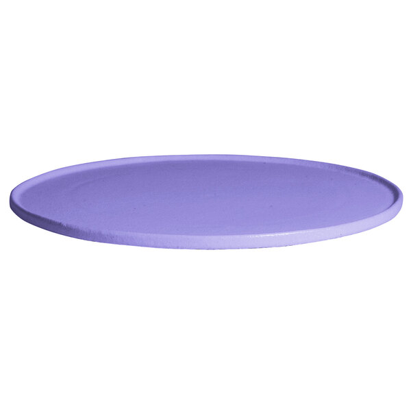 A lavender G.E.T. Enterprises Bugambilia resin-coated aluminum round disc with rim.