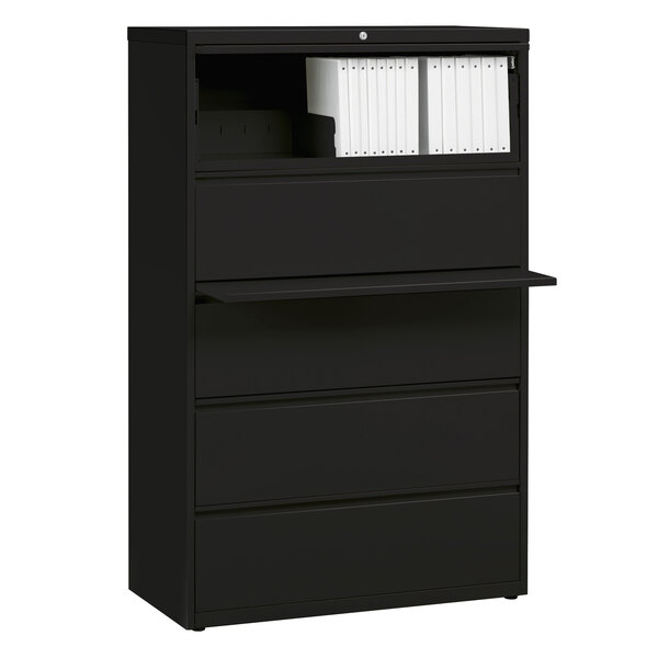 Hirsh Industries 17639 Black Five Drawer Lateral File Cabinet With