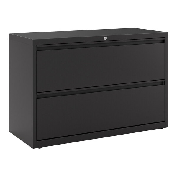 Hirsh 17457 Black Two-Drawer Lateral File Cabinet - 42" x 18 5/8" x 28"