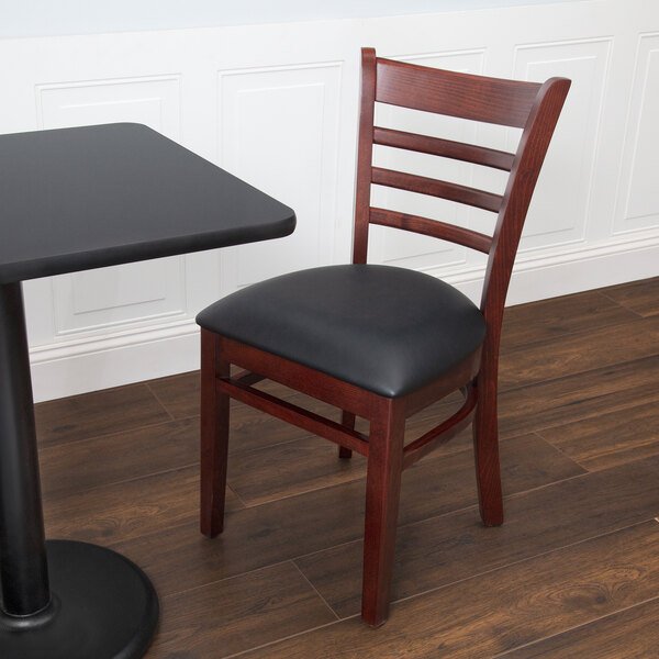 Lancaster Table Seating Mahogany Finish Wooden Ladder Back Chair