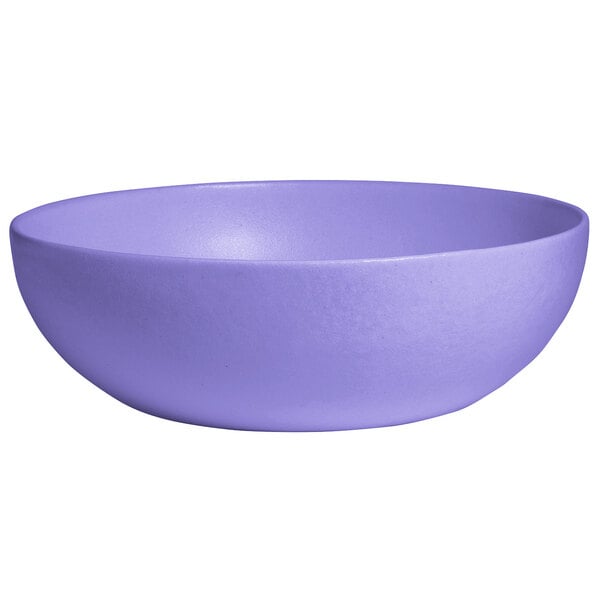 A G.E.T. Enterprises Bugambilia lavender resin-coated aluminum bowl with a smooth finish.