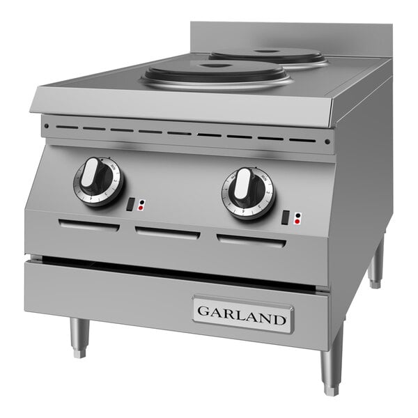 Garland ED-15THSE Designer Series 15" Two Solid Burner Electric Countertop Hot Plate - 208V, 3 Phase, 4 kW