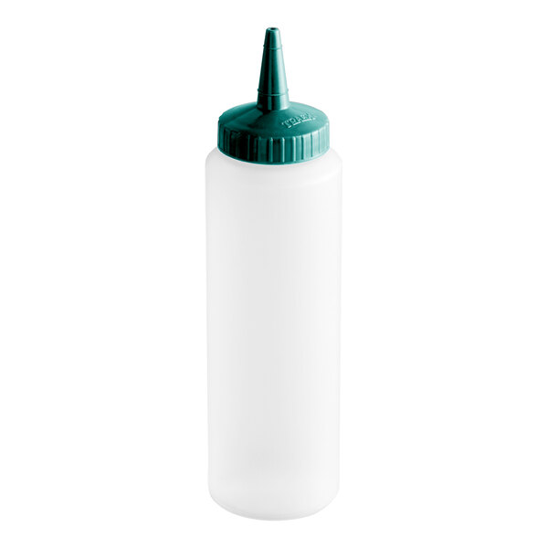 Vollrath 2808-13191 Traex® Color-Mate™ 8 oz. Clear Single Tip Standard Squeeze Bottle with Vista Green Cap