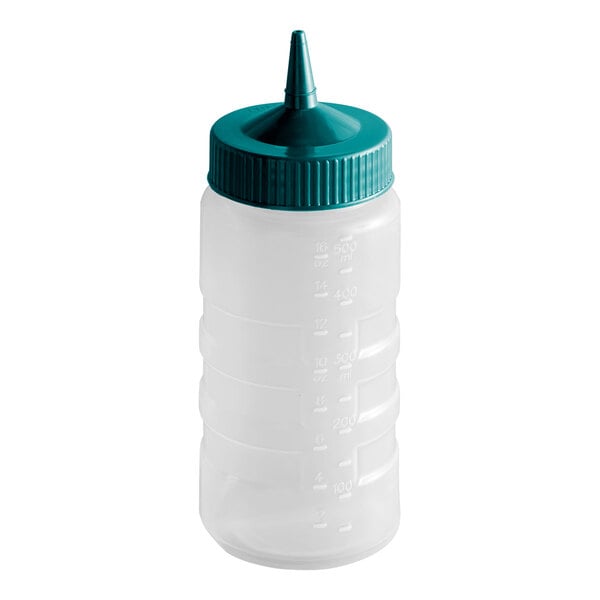 Vollrath 4916-13191 Traex® Color-Mate™ 16 oz. Clear Single Tip Wide Mouth Squeeze Bottle with Vista Green Cap