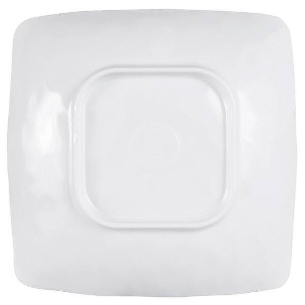 A white square Elite Global Solutions melamine bowl with a square center.
