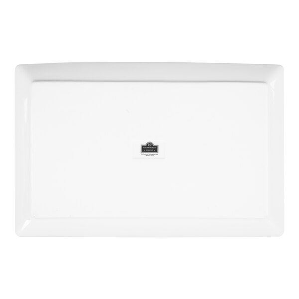 A white rectangular porcelain plate.