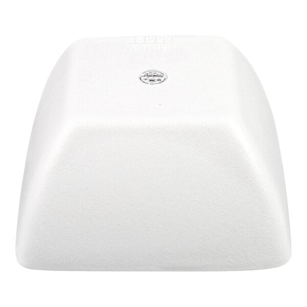 G.E.T. Enterprises Bugambilia 1.6 Qt. White Classic Textured Finish Resin-Coated Aluminum Square China Bowl