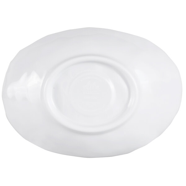 a white plate with a circular design