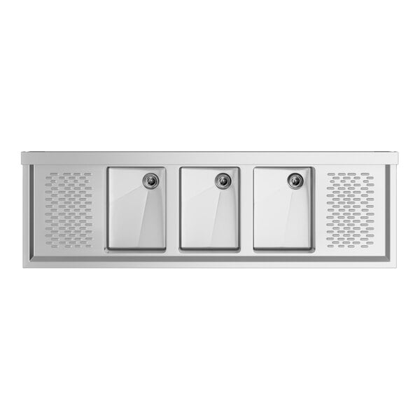 Regency 60" x 18 3/4" Three Bowl Underbar Sink with Two Drainboards