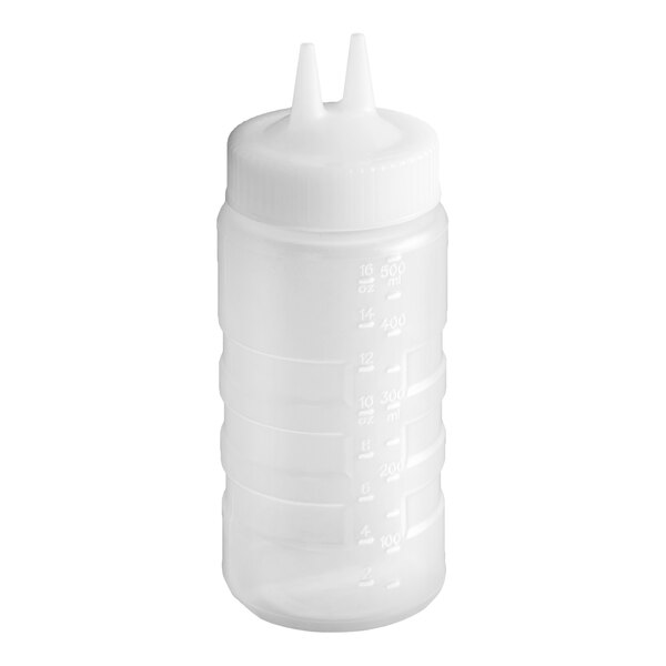 Vollrath 2316-13 Traex® Color-Mate™ 16 oz. Clear Twin Tip™ Wide Mouth Squeeze Bottle
