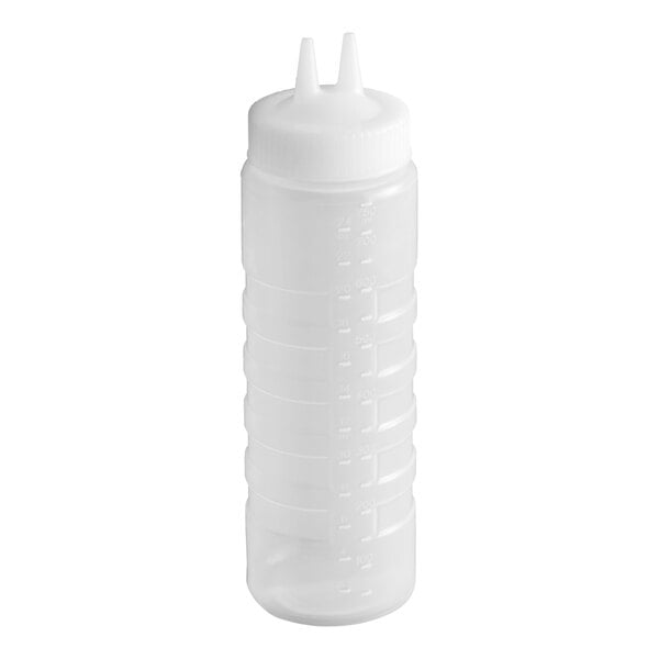 Vollrath 2324-13 Traex® Color-Mate™ 24 oz. Clear Twin Tip™ Wide Mouth Squeeze Bottle