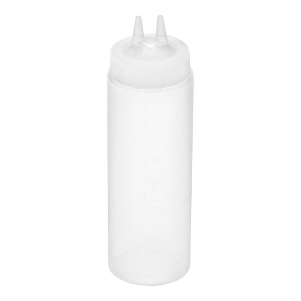 Vollrath Traex® Color-Mate™ 24 oz. Clear Twin Tip™ Wide Mouth Squeeze Bottle