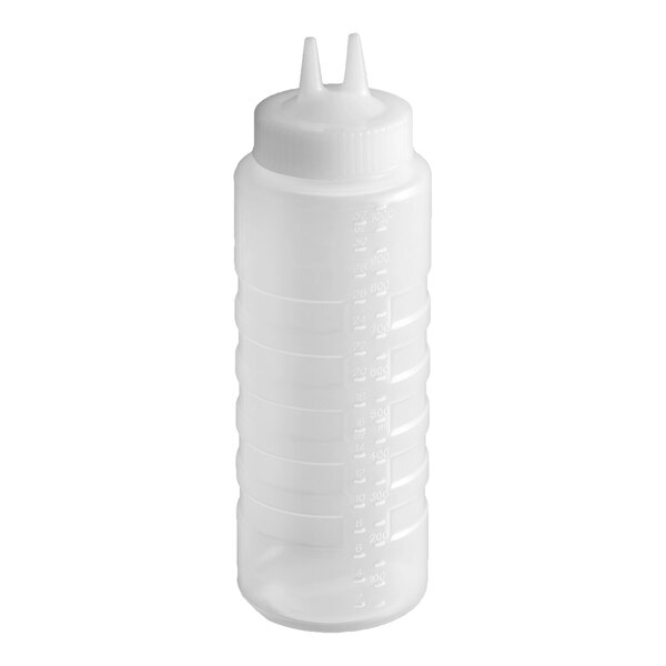 Vollrath 2332-13 Traex® Color-Mate™ 32 oz. Clear Twin Tip™ Wide Mouth Squeeze Bottle