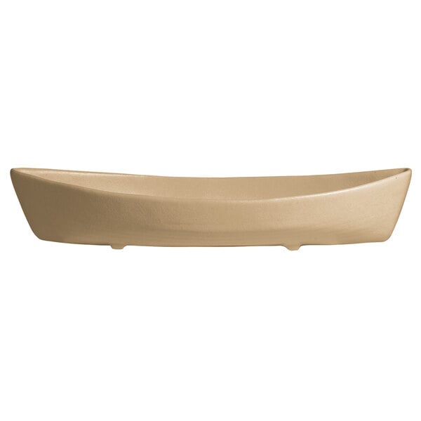 A G.E.T. Enterprises Bugambilia latte deep boat with a textured finish.