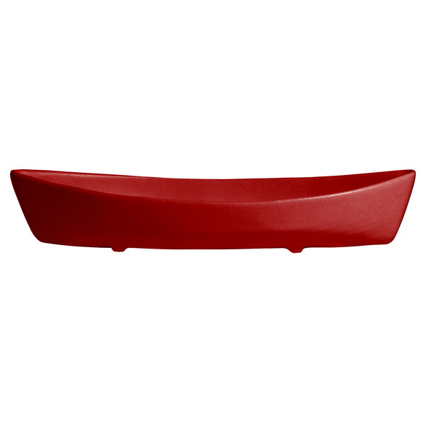 A red rectangular G.E.T. Enterprises Bugambilia deep boat on a white background.