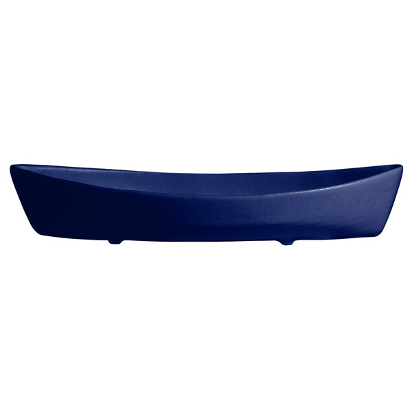 A Pacific blue G.E.T. Enterprises resin-coated aluminum deep boat.