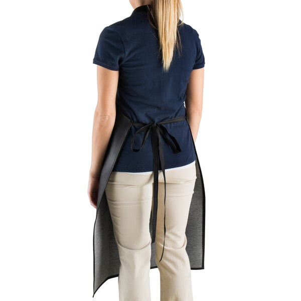 Choice 40" x 25" Black Vinyl Dishwashing Apron 38 Mil