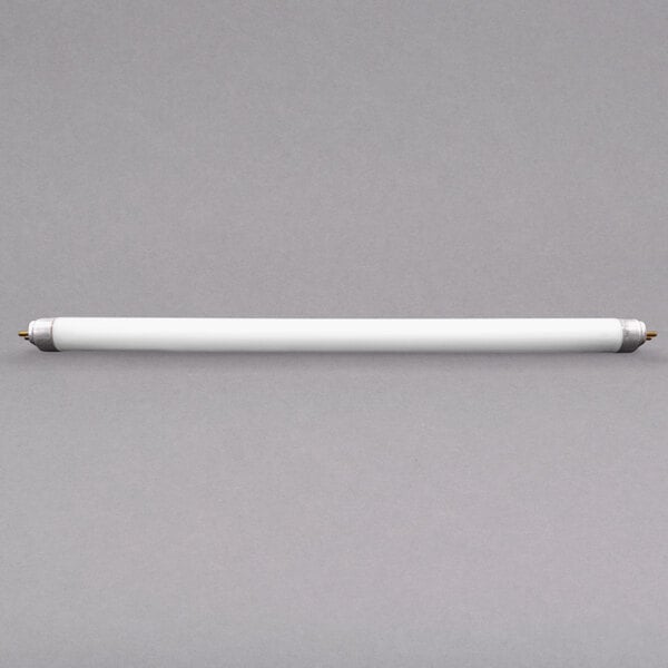 A white tube with a silver tip.