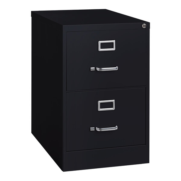 Hirsh 14413 Black Two-Drawer Vertical Legal File Cabinet - 18" x 25" x 28 3/8"