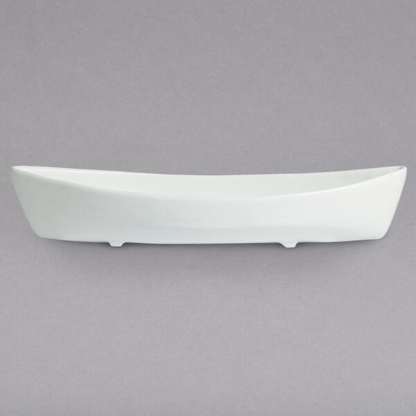 A white rectangular G.E.T. Enterprises deep boat on a gray background.