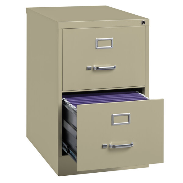 Hirsh Industries 14412 Putty Two Drawer Vertical Legal File Cabinet 18 X 25 X 28 3 8