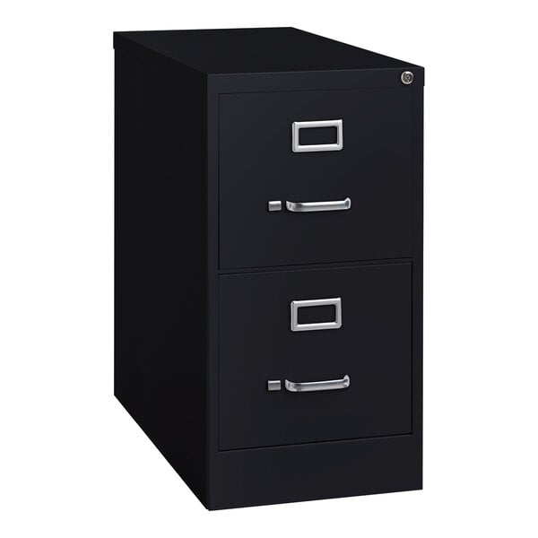 Hirsh 14410 Black Two-Drawer Vertical Letter File Cabinet - 15" x 25" x 28 3/8"