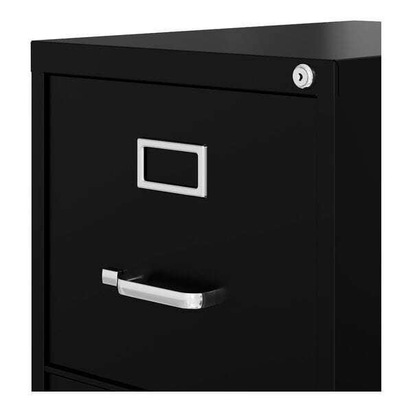 Hirsh 14410 Black Two-Drawer Vertical Letter File Cabinet - 15" x 25" x 28 3/8"