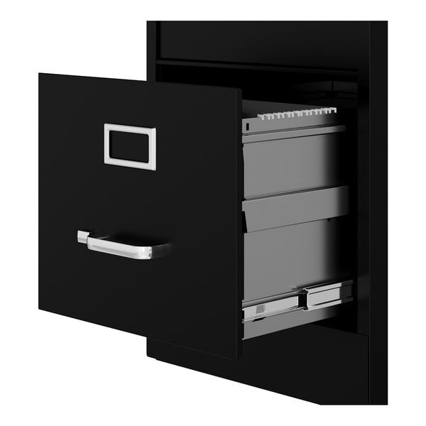 Hirsh 14410 Black Two-Drawer Vertical Letter File Cabinet - 15" x 25" x 28 3/8"