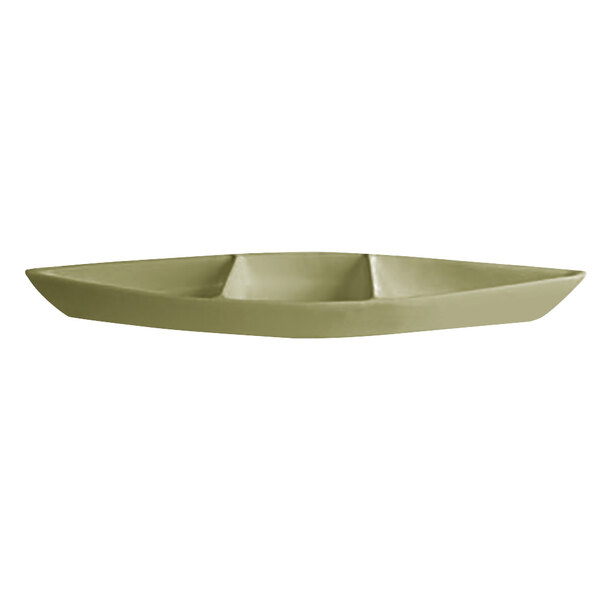 A G.E.T. Enterprises Bugambilia willow green aluminum boat with dividers.