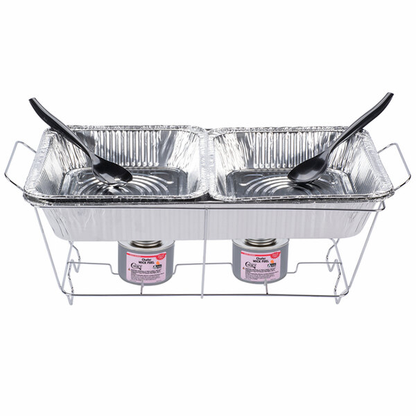 Choice 30 Piece Full Size Disposable Buffet Serving Set / Chafer Dish