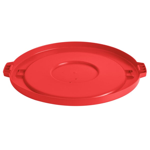 Lavex Janitorial 44 Gallon Red Round Commercial Trash Can Lid