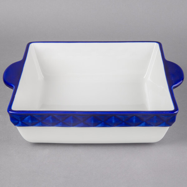 a white board with a blue border