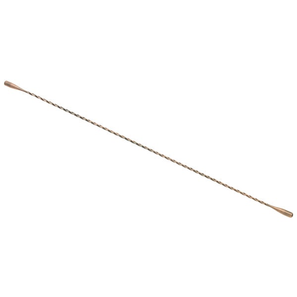 A Barfly stainless steel double end stirrer with an antique copper finish.