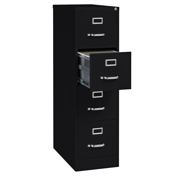 Hirsh Industries 16699 Black Four-Drawer Vertical Letter File Cabinet ...