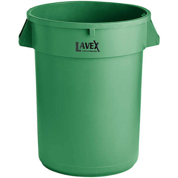 Lavex 20 Gallon Green Round Commercial Trash Can / Ingredient Bin