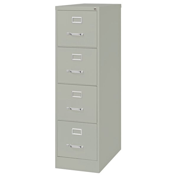 Hirsh Industries 16700 Gray Four Drawer Vertical Letter File Cabinet 15 X 26 1 2 X 52