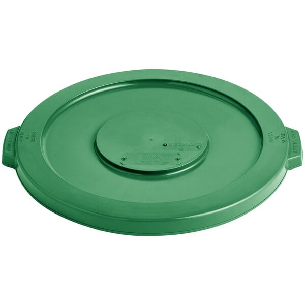 Lavex 20 Gallon Green Round Commercial Trash Can and Lid