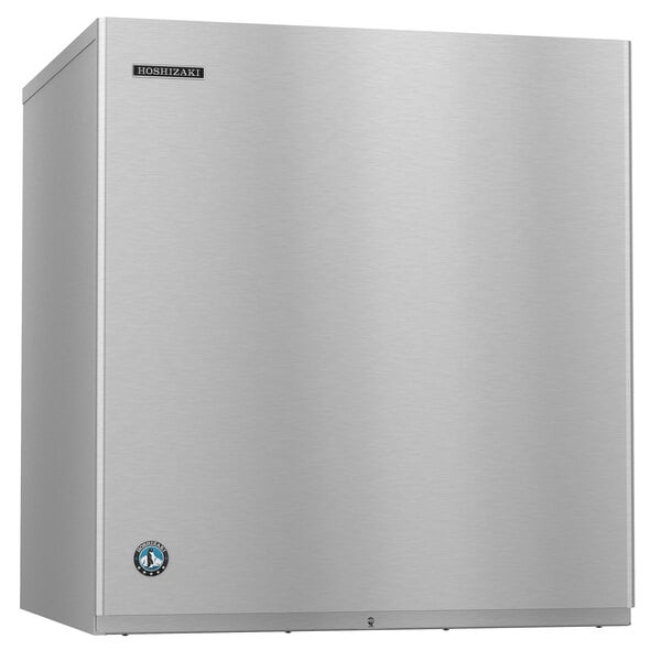 A stainless steel Hoshizaki water cooled ice machine.