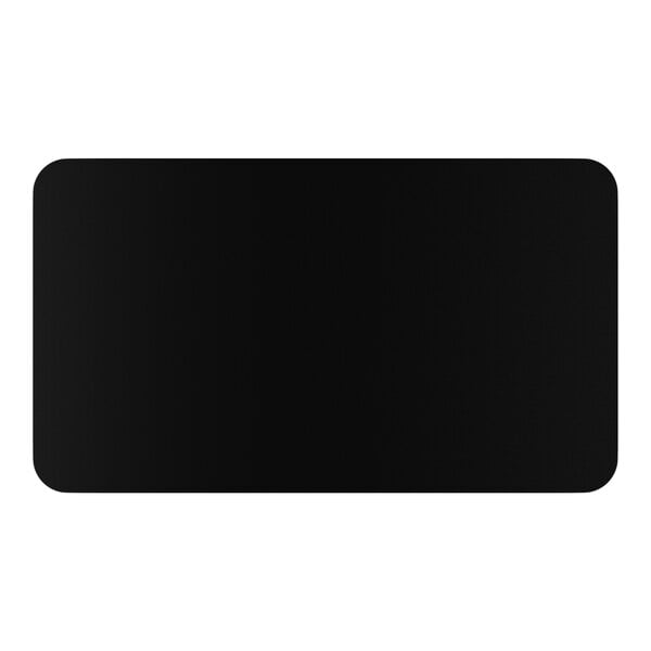 A rectangular black table top with rounded corners, part of a reversible table and base kit.