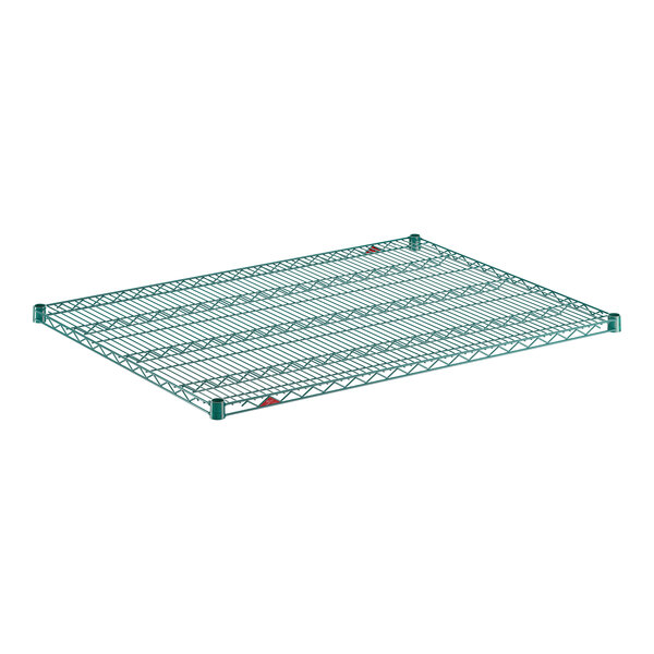 A green wire shelf measuring 36 inches by 48 inches.