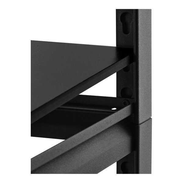 Hirsh Industries 20998 48" x 24" x 72" Gunmetal Gray Heavy-Duty Five-Shelf Boltless Shelving Unit with Black Laminated Decking