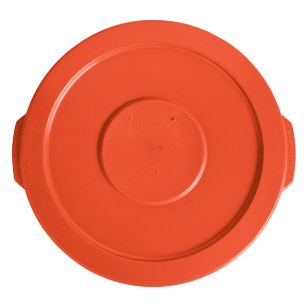 Lavex Janitorial 10 Gallon Orange Round Commercial Trash Can Lid