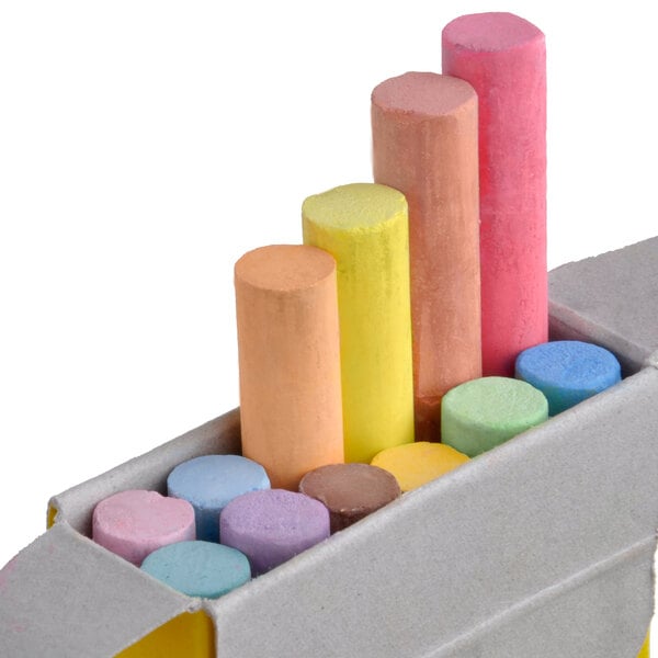 Choice Assorted Colored Chalk 12/Pack